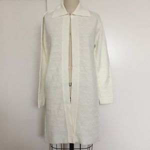 Vintage Penrose Long White Bow Cardigan